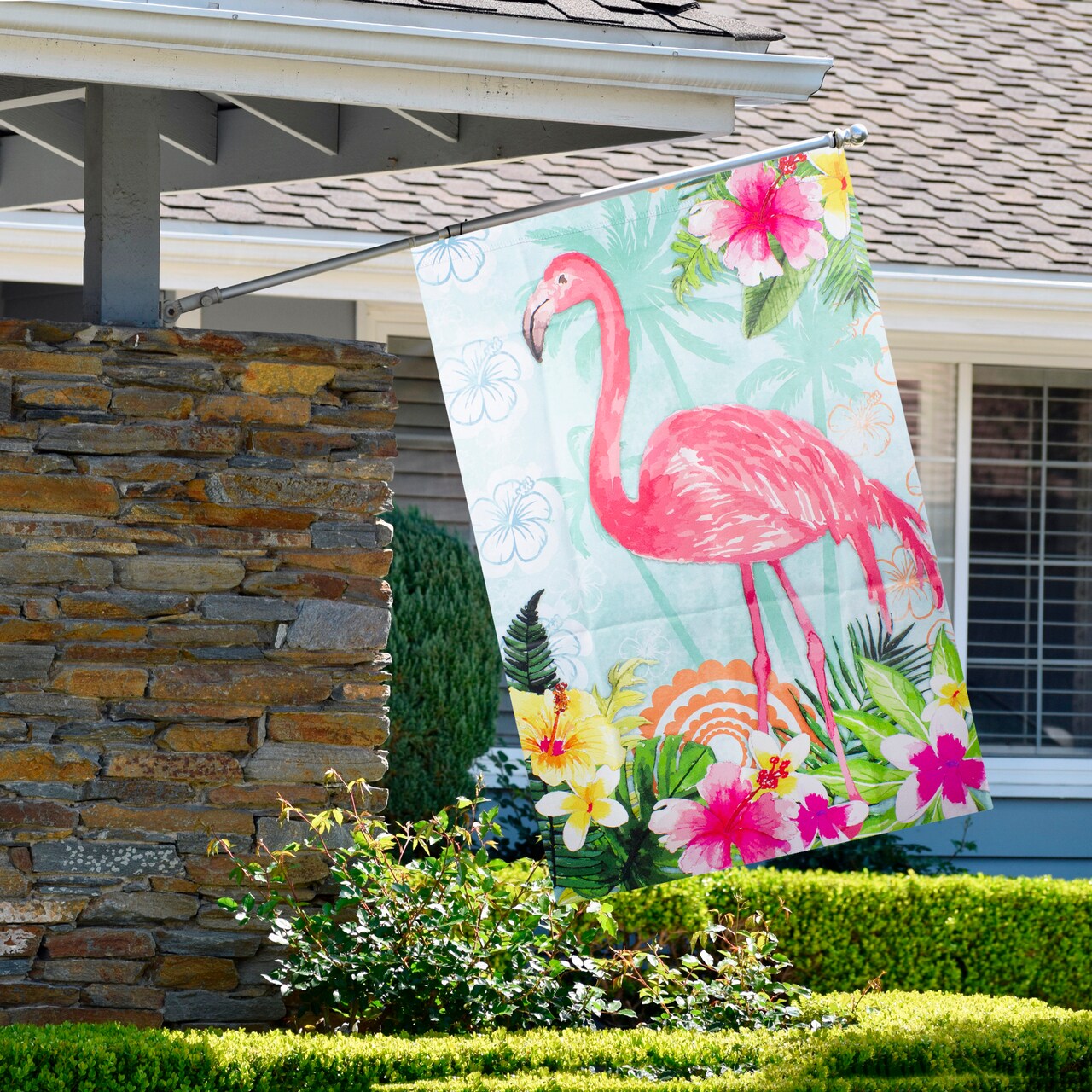 Northlight Tropical Flamingo Spring Outdoor House Flag 28" x 40"